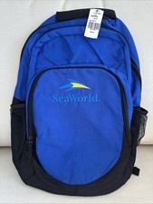 Sea World Official Backpack Large Blue With Zipper And Embroidery New With Tags picture