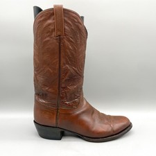 Lucchese Mens 10.5 D Western Cowboy Boots Brown Leather Classic VTG Rugged picture