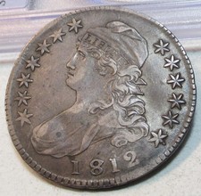 1812 CAPPED BUST SILVER HALF DOLLAR **VF+** RARE US COIN. picture