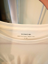 Vince Men's White Pima Cotton Jersey Knit Crew Neck Short Sleeve T-Shirt L picture