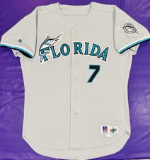 Authentic 1998 Mark Kotsay #7 Florida Marlins Team Issued Russell Jersey 48 picture