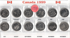 1999 Canadian Brilliant Uncirculated Quarter Commemorative Twelve Coin set picture