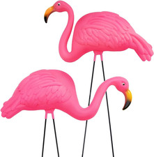 2 Pack Large Pink Flamingo Yard Statues 24