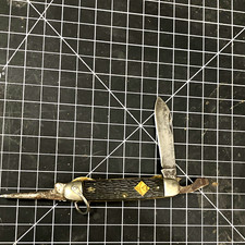 Camillus Vintage 1946 Cub Scout Pocketknife, Punch/Can Opener, Black Plastic picture