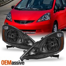 For 2009-2014 Honda Fit Halogen Type Headlights Iron Grey Driver - Passenger picture