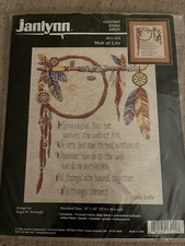 NOS Janlynn Web of Life Indian Feathers Poem counted cross stitch 1996  picture