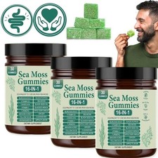 1/2/3PCS 16 in 1 Organic Sea Moss Gummy Irishmoss Extract 6000Mg  Apple Flavor picture