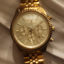 Michael Kors Lexington Women's Gold Tone Quartz Chronograph Date Bracelet picture