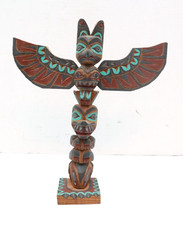 Chesley Williams Totem Northwest Coast Hand Carved Signed Totem Pole 12