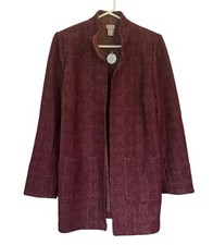 NEW CHICO'S Womens Burgundy & Gold Structured Blazer Jacket Size 0 4 S Workwear picture