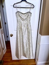 Elizabeth Arden 1950s Beaded Couture Gown 50s 60s Shantung picture