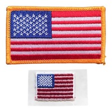 2001 MLB MAJOR LEAGUE BASEBALL US USA AMERICAN FLAG JERSEY HAT PATCHES SET OF 2 picture