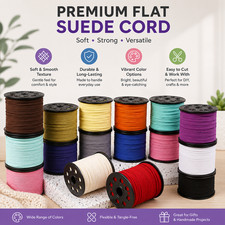 100 Yards 3mm Faux Suede Cord Flat Lace 1.5mm Microfiber Jewelry Craft String picture