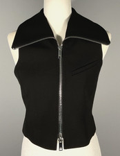 Ganni Bonded Women's Size 6 US 38 EU Black Sleeveless Zip Vest NWT picture