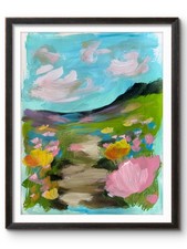 California FLOWER FIELDS 14x11 Original #24 Abstract PAPER Fine Art picture