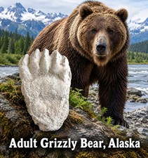 Bear: Adult Grizzly Bear footprint cast replica Alaska #1 picture