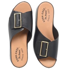 Kork-Ease York Black Leather Platform Slide Sandals US 11 $165 picture