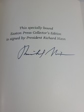 *SIGNED* Easton Press The Memoirs of Richard Nixon 1988 HC VGC Genuine Leather picture