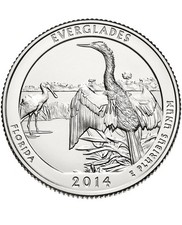 2014 D Everglades Park Quarter. ATB Series Uncirculated From US Mint roll. picture