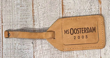Vintage 2003 MS Oosterdam Holland America Line Leather Luggage Tag Cruise Ship picture