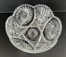 Antique American Brilliant Period Cut Glass Bowl 9