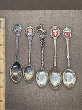 Lot Of 5 Mixed Vintage 800 Silver Souvenir Spoons 51.33 Grams-Greece, Napoli picture