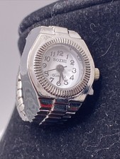 Vintage Unisex Silver Stretch Ring Watch Fashion Quartz Watch Works New Battery picture