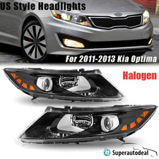 2011 2012 2013 Kia Optima Black Factory Style Halogen Headlights Assembly Pair picture