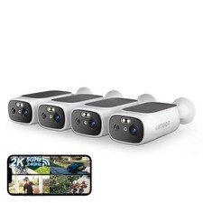 4pcs Outdoor Wireless Security Camera System Solar Battery Powered WIFI 2KCamera picture