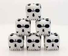 Dice Skull Set Miniature Dnd RPG Dungeons Dragons 6 sided Gothic Necromancer picture