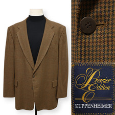KUPPENHEIMER VINTAGE mens brown HOUNDSTOOTH sport coat suit jacket blazer 48 L picture