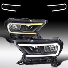 Fit 2019-23 Ford Ranger XL XLT Black Headlights Switchback LED Sequential Signal picture