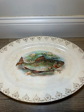 Vintage 1948 Edwin M. Knowles Vitreous China Trout Serving Platter - 19