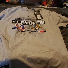 Reebok NY Islanders vs Florida Panthers NHL 2016 Playoffs Shirt Gray XL picture