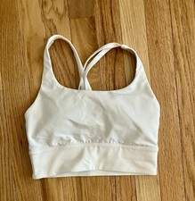 Lululemon Energy Longline Bra White Size 4 B/C Medium Support Luxtreme NWOT picture