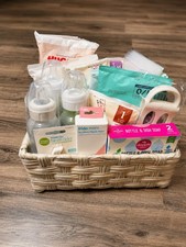 New Mom Baby Essentials Gift Basket Frida Huggies Bottles Postpartum Bundle picture