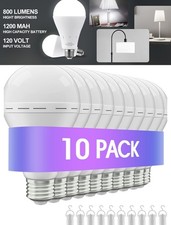 A19-6 Pack Rechargeable Emergency Light Bulbs, 12W,1200LM LED,For Family,E27/E26 picture