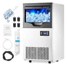 Stainless Steel Commercial Ice Maker Machine 110LBS/24H with 30 lbs Bin picture