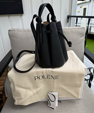 Polène Numéro Huit Mini Black Pebbled Bucket Crossbody Drawstring picture