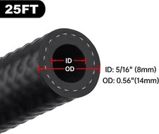5/16 Fuel Line, NBR Rubber Fuel Hose Nylon Braided, for Automotive Vehicles 25FT picture