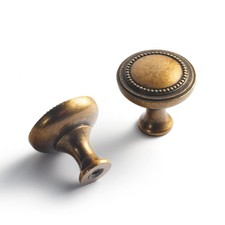 Goo-Ki 6 Pack Antique Brass Cabinet Knobs Drawer Pulls picture