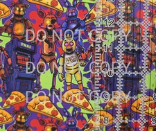 Custom 100% Cotton Woven Fabric Five Nights At Freddy's By The 1/4 Yard 9x56  picture