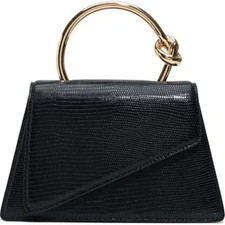 ALDO Aellaax Top Handle Handbag Snake Print Black Gold picture