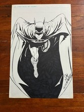 Original Hand-Drawn Comic Art Batman Illustration Joe Del Beato SIGNED 11x17 picture