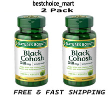Nature's Bounty Black Cohosh 540mg 100 Capsules Each Menopause Support-2 Pack picture