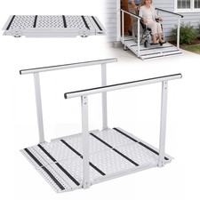 600LBS Portable Wheelchair Ramp Carbon Steel Ramp with Handrails for Home Step picture