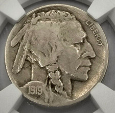 1919 P Buffalo Nickel DDO 002 VP 001 MINT ERROR F DET Double Die NGC 1/5 RARE picture