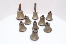 DEFECTIVE Antique Whitechapel Handbells Set of 9 Church Choir Hand Bells G3D picture