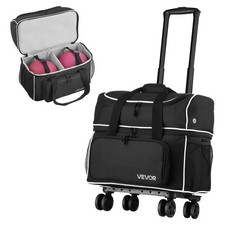 VEVOR 2 Ball Bowling Bag with Wheels Four Roller Bowling Bag Shoe Compartment picture