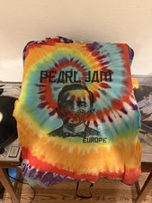 Vintage 2000 Pearl Jam Europe Tour Tie Dye T-Shirt Concert Band Tee Size Large picture